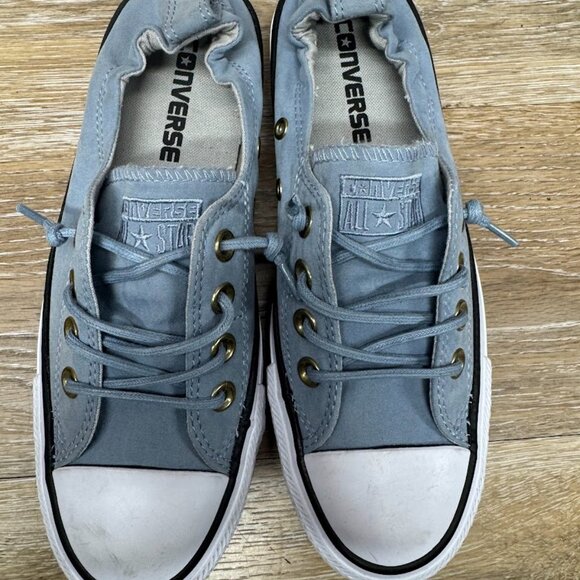 Converse Chuck Taylor Shoreline Blue Canvas Slip On Sneakers Women's Size 6 - Picture 2 of 7